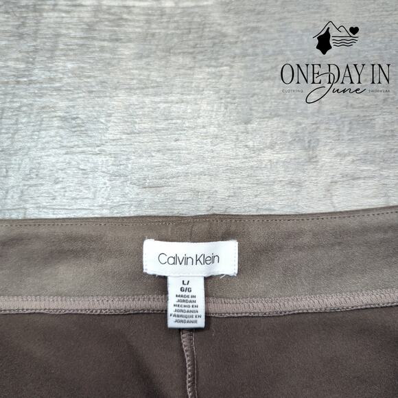 Calvin Klein Faux Suede Pull On Pants Size L - Picture 2 of 6